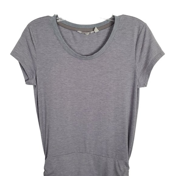 Athleta Size S Dress T-shirt Side Ruched Jersey Knit Athleisure Heathered Gray - Picture 4 of 12